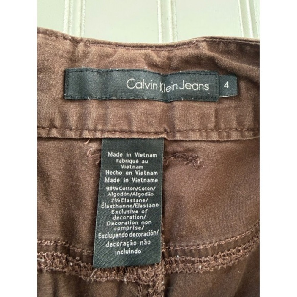 Calvin Klein Jeans Womens 4 Bermuda Shorts Brown‎ Stretch Mid Rise Casual - Picture 3 of 8